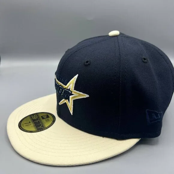 Houston Astros Hat Men 7 3/8 Navy 59Fifty New Era MLB Fitted Cap‎ New